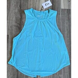 NWT Zyia Sky Blue Panel Split Back Mesh Tank Size XXL Activewear Gym Athleisure